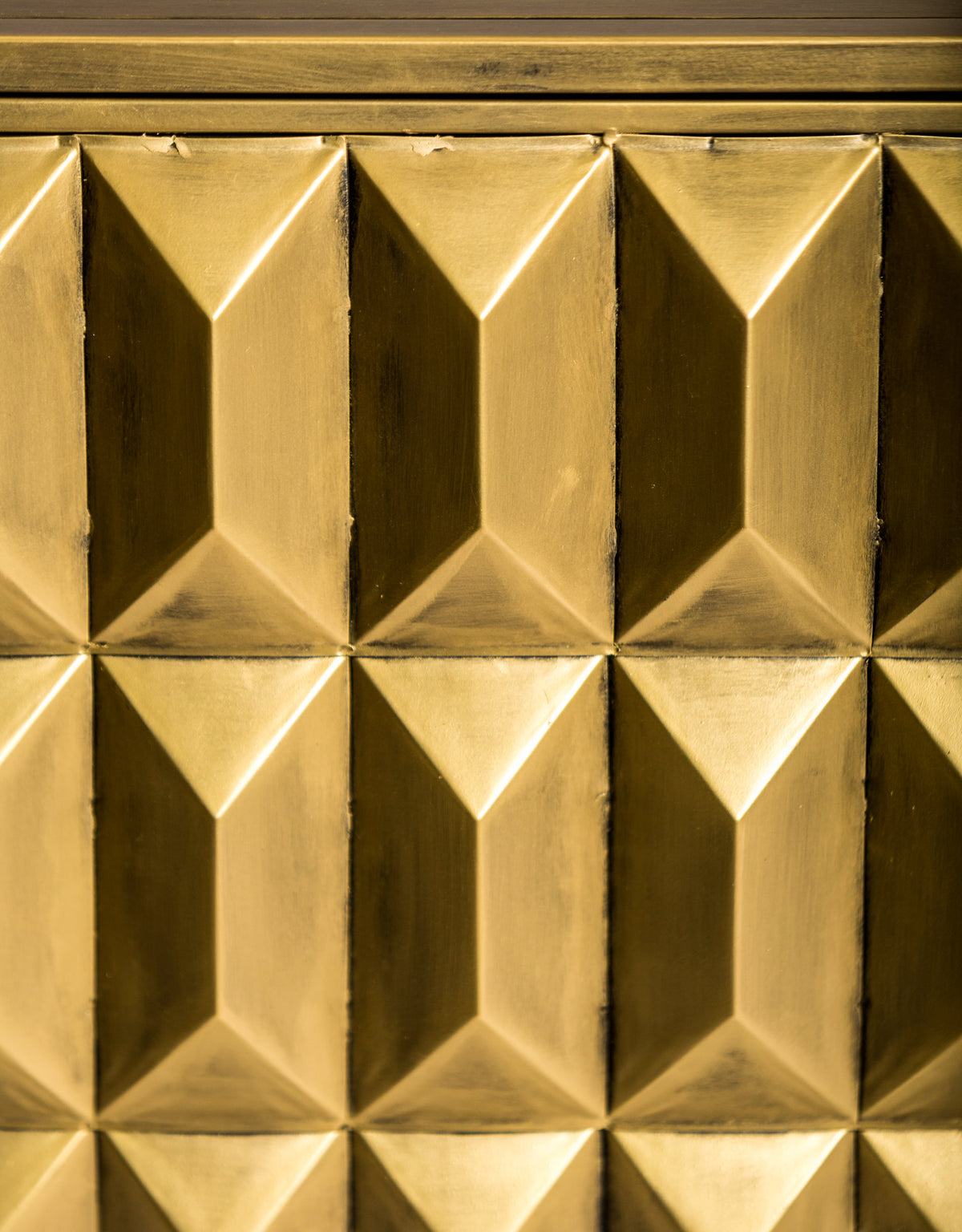 Industrial Gold "Fitzgerald" 3 Door Large Metal Sideboard