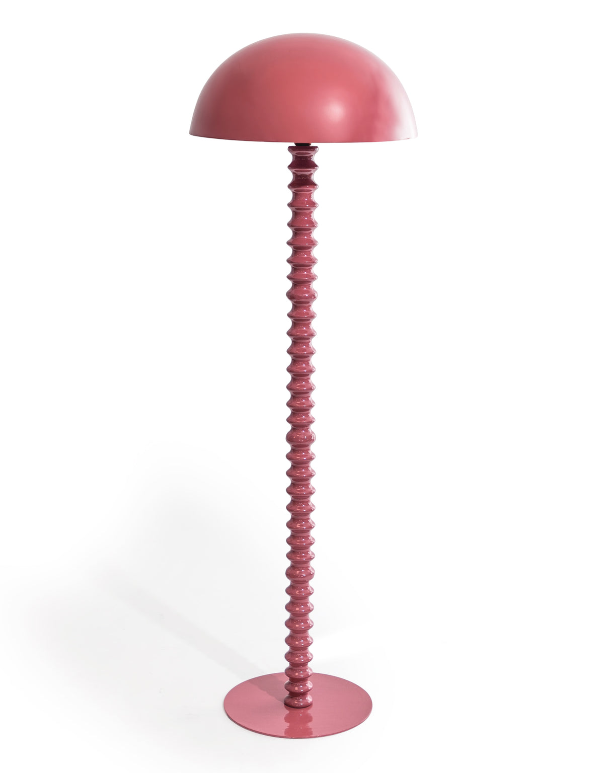 Terracotta Pink Ribbed Floor Lamp