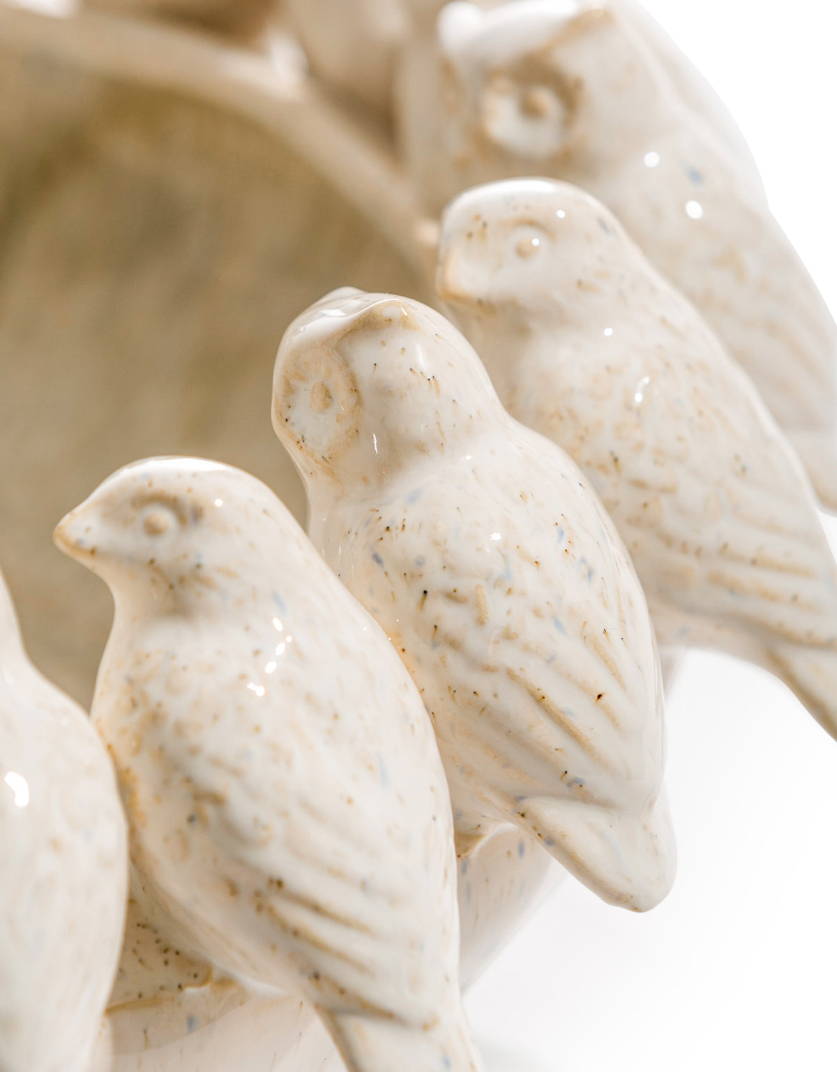 "Oatmeal" Ceramic Flock of Birds Bowl