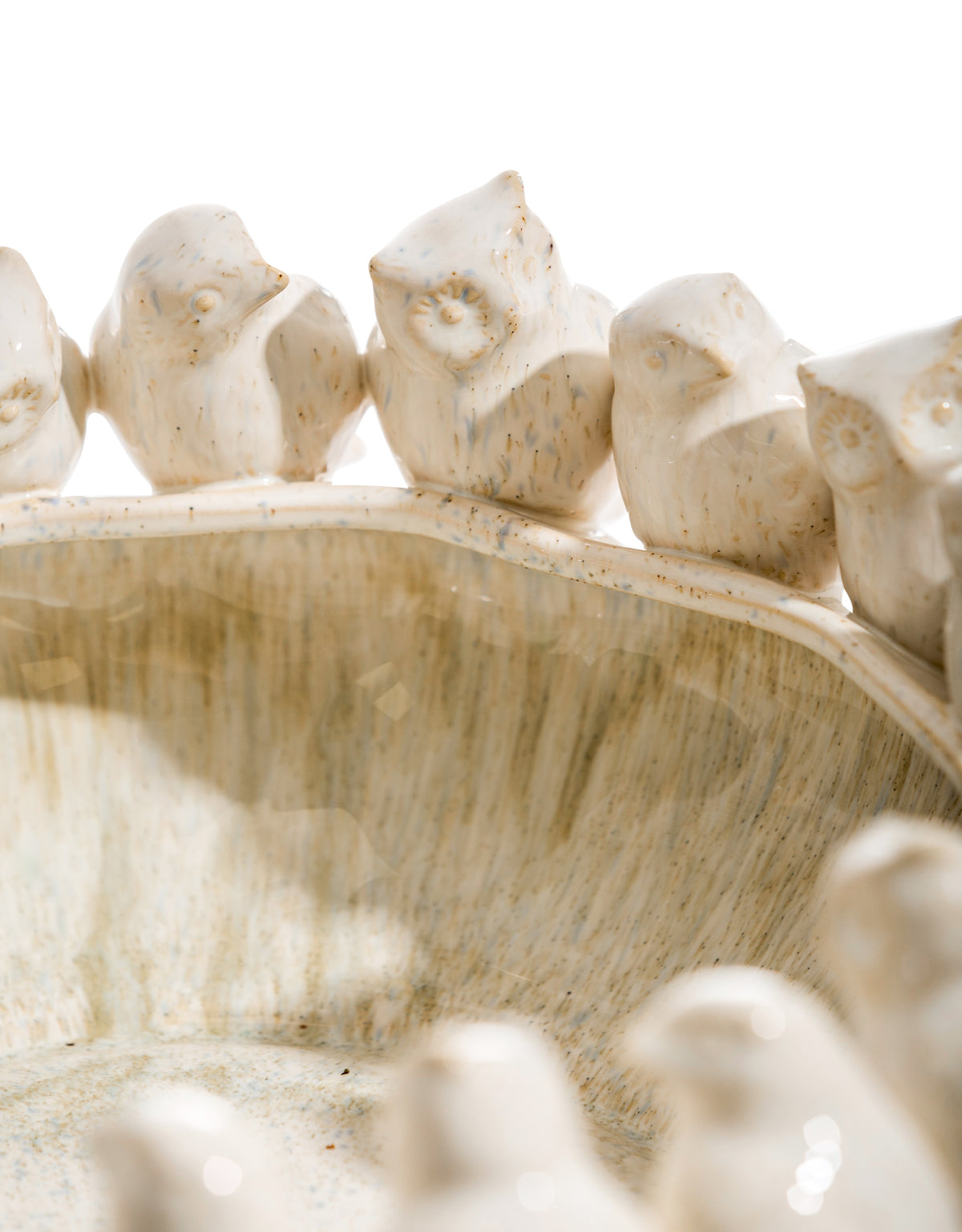 "Oatmeal" Ceramic Flock of Birds Bowl