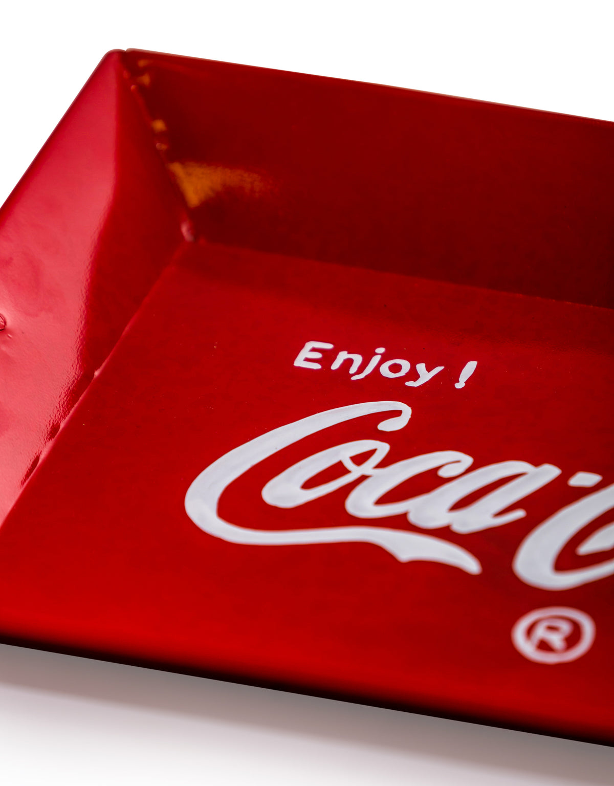 Antiqued Metal Red Cola Serving Tray