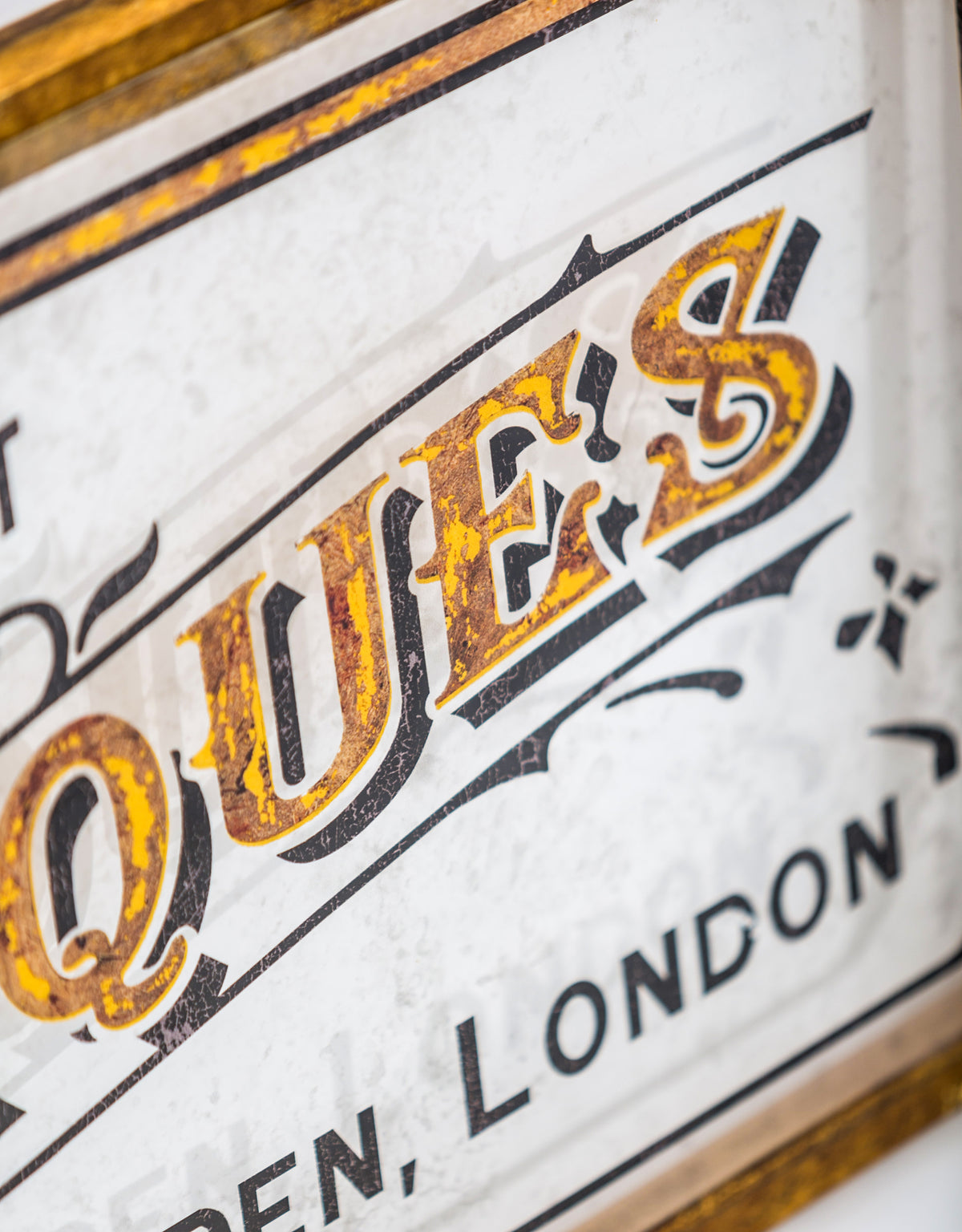 Large Gold Framed "Stables Market" Wall Sign