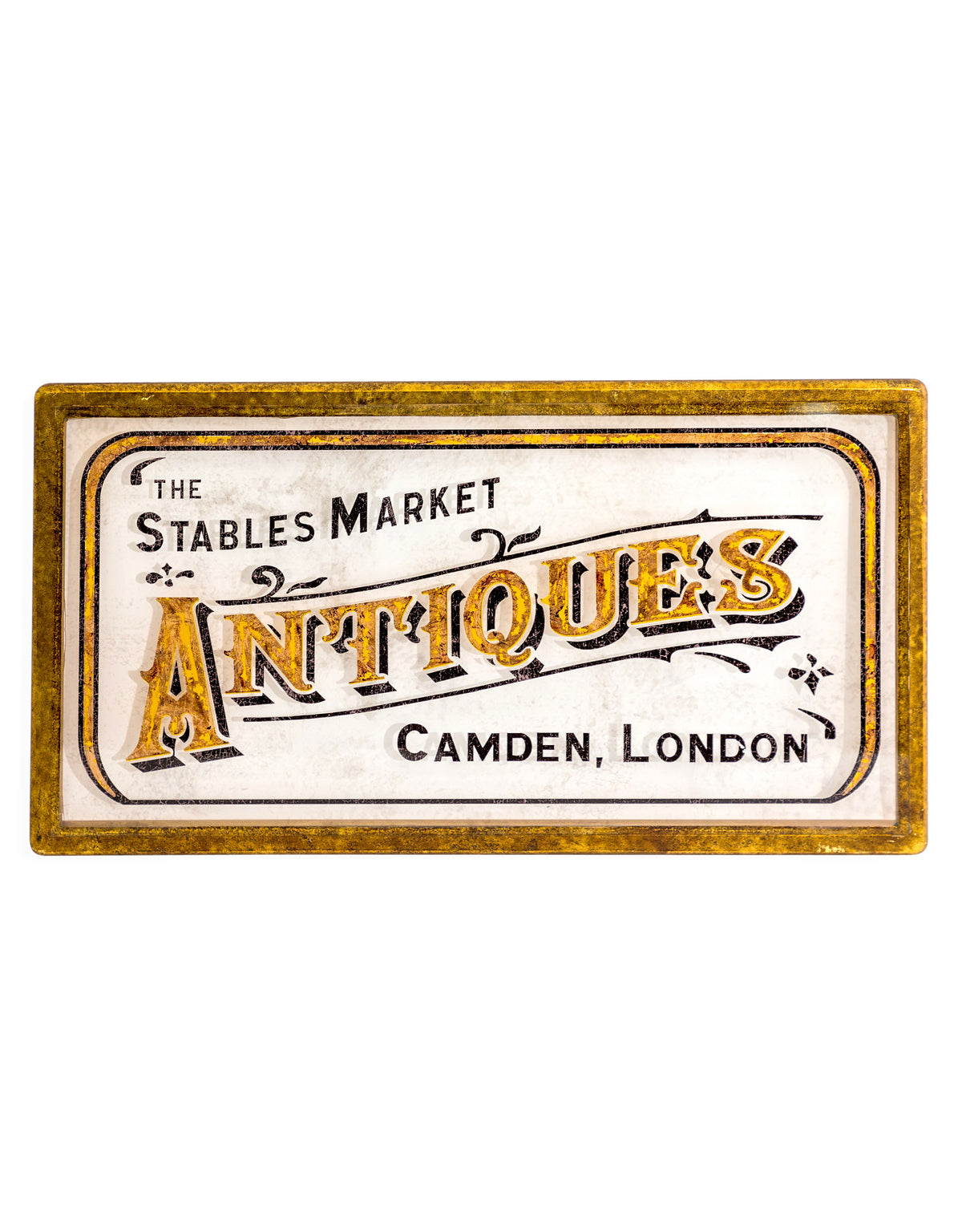 Large Gold Framed "Stables Market" Wall Sign