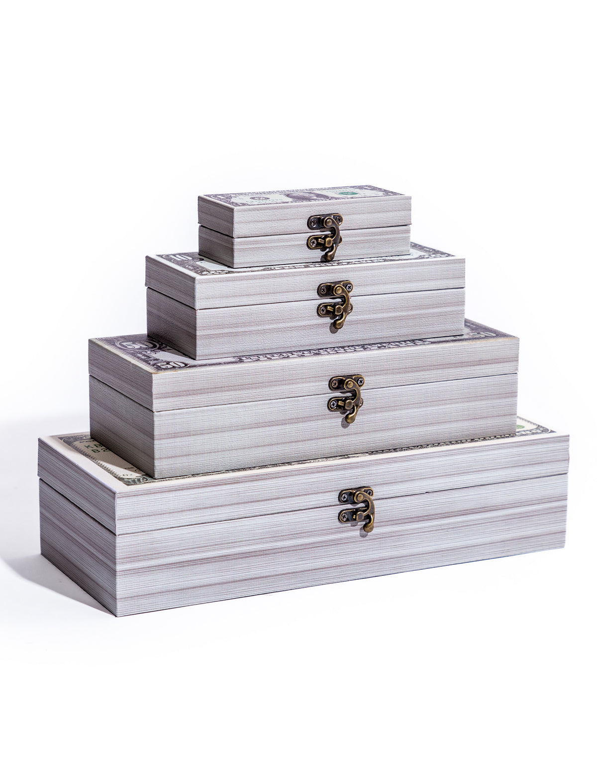 Set of 4 Dollar Cash Notes Storage Boxes