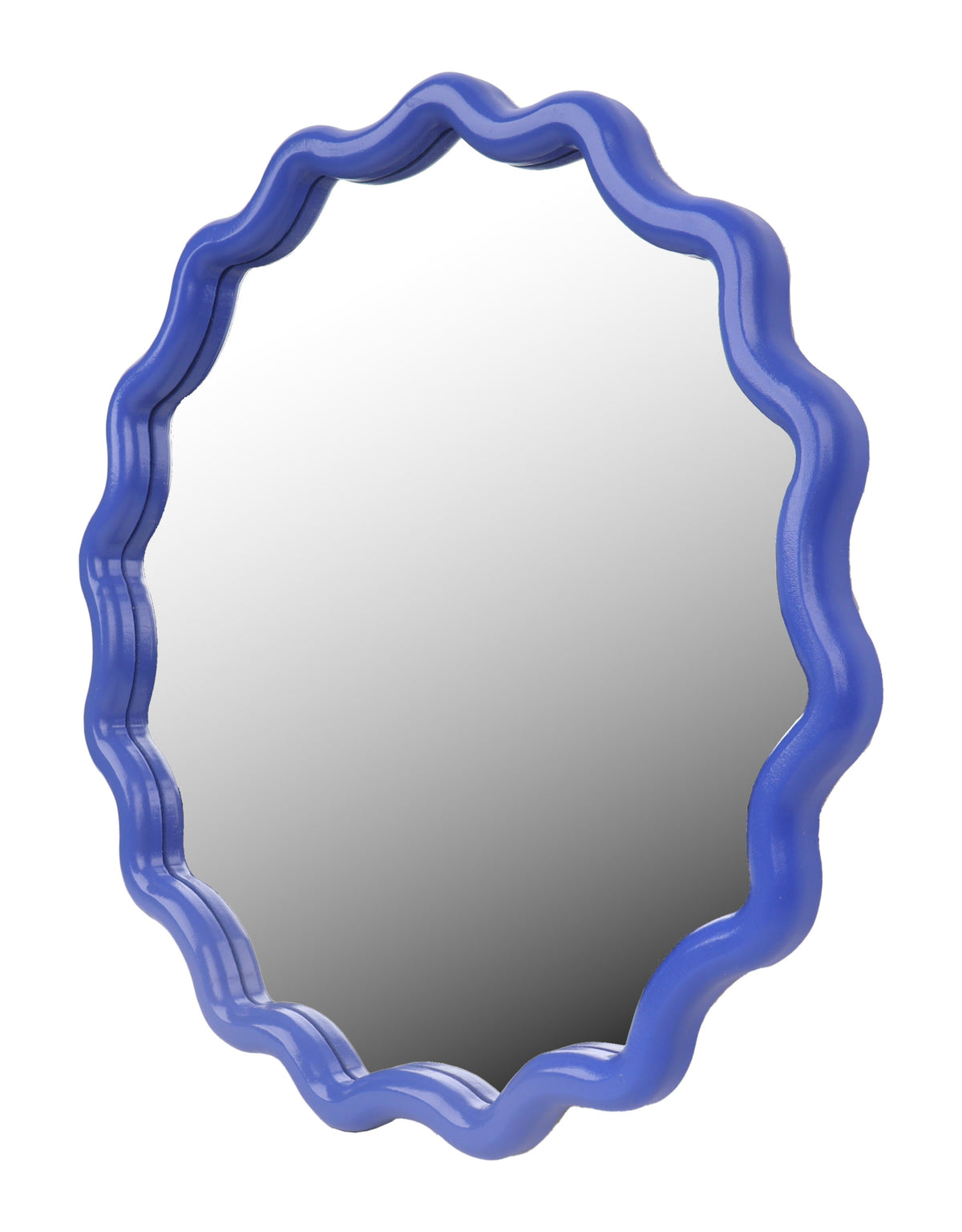 Royal Blue Wave Framed Wall Mirror