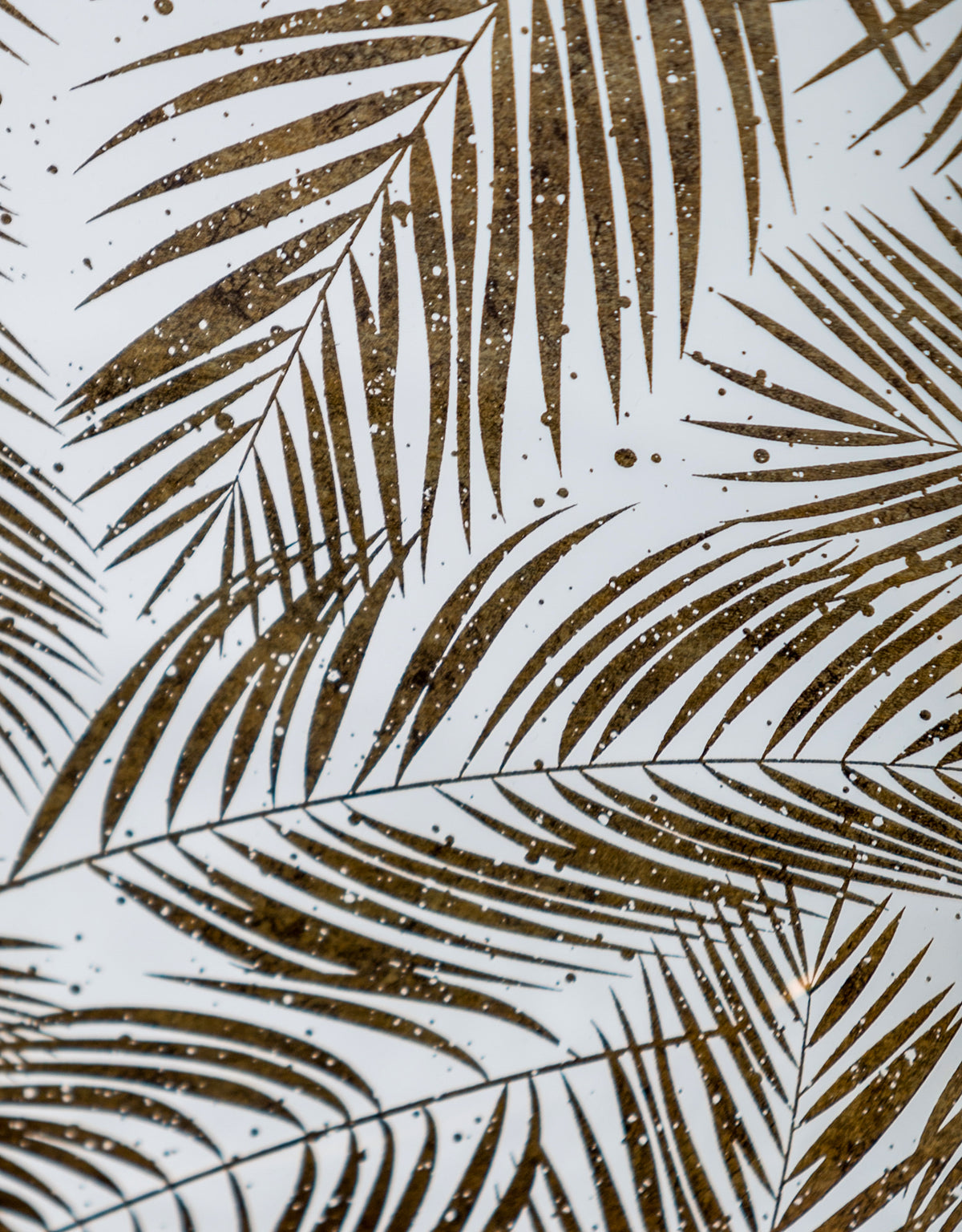 Set of 2 Dark Gold Tropical Leaf Serving Trays