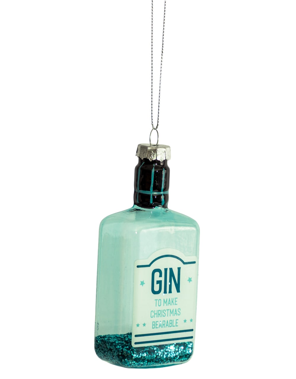 Gin Bottle Decorative Glass Hanging Ornament