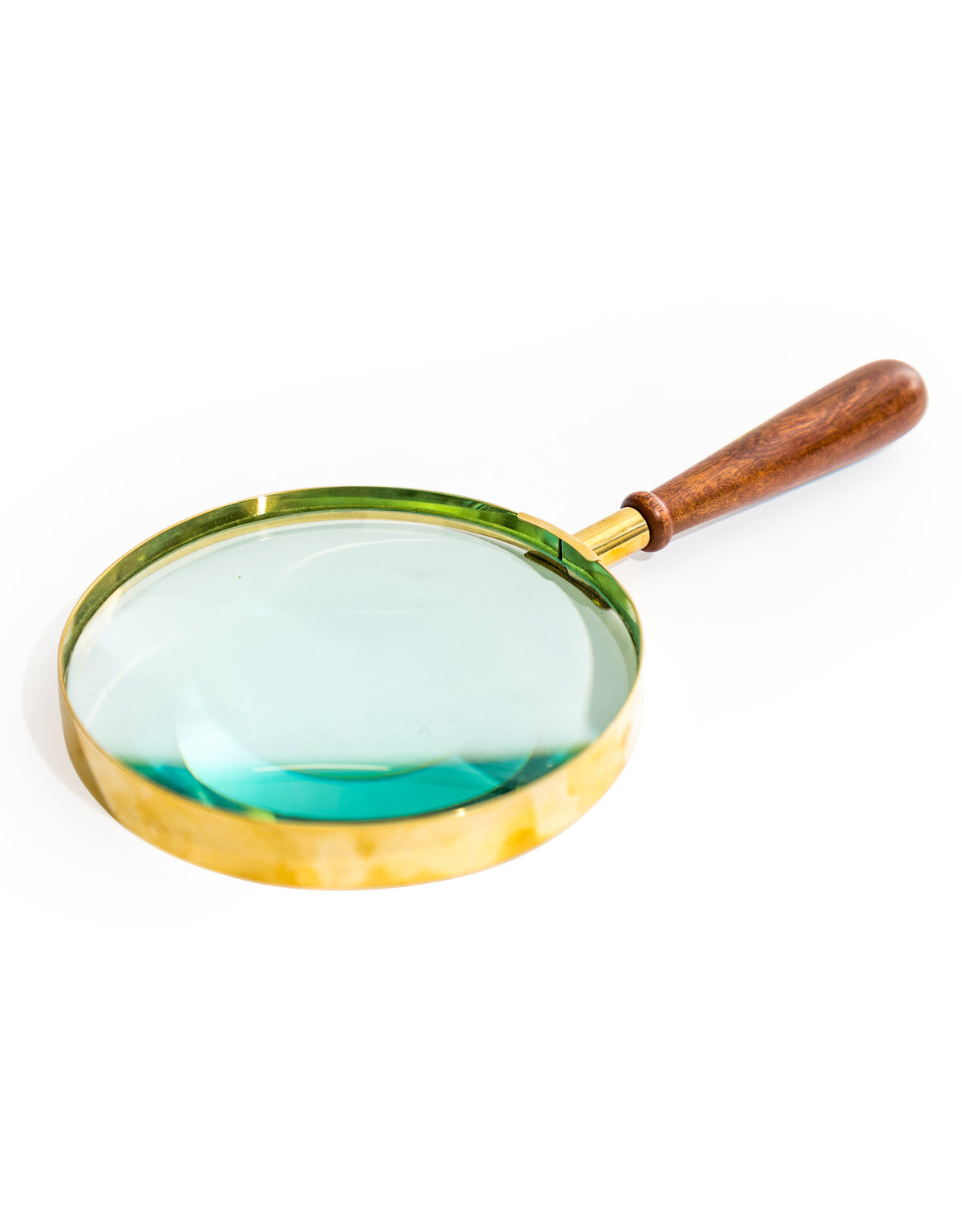 Giant Brass Magnifying Glass with Wooden Handle