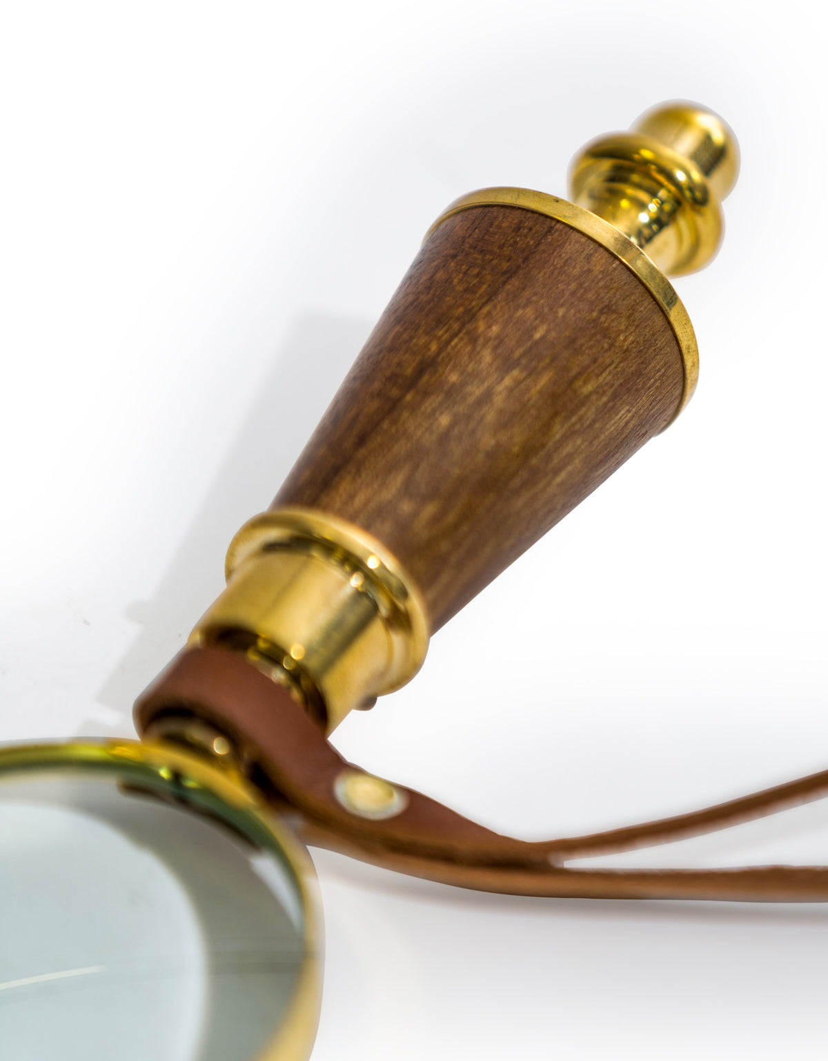 Brass Magnifying Glass with Leather Strap