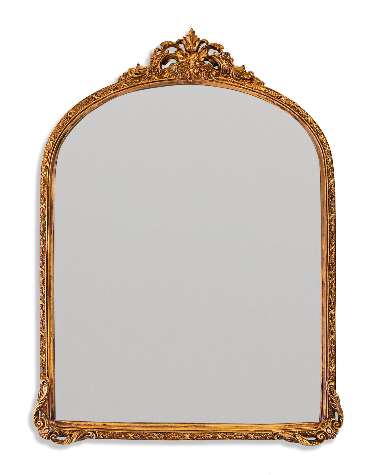 Antique Gold Ornate Arch Wall Mirror