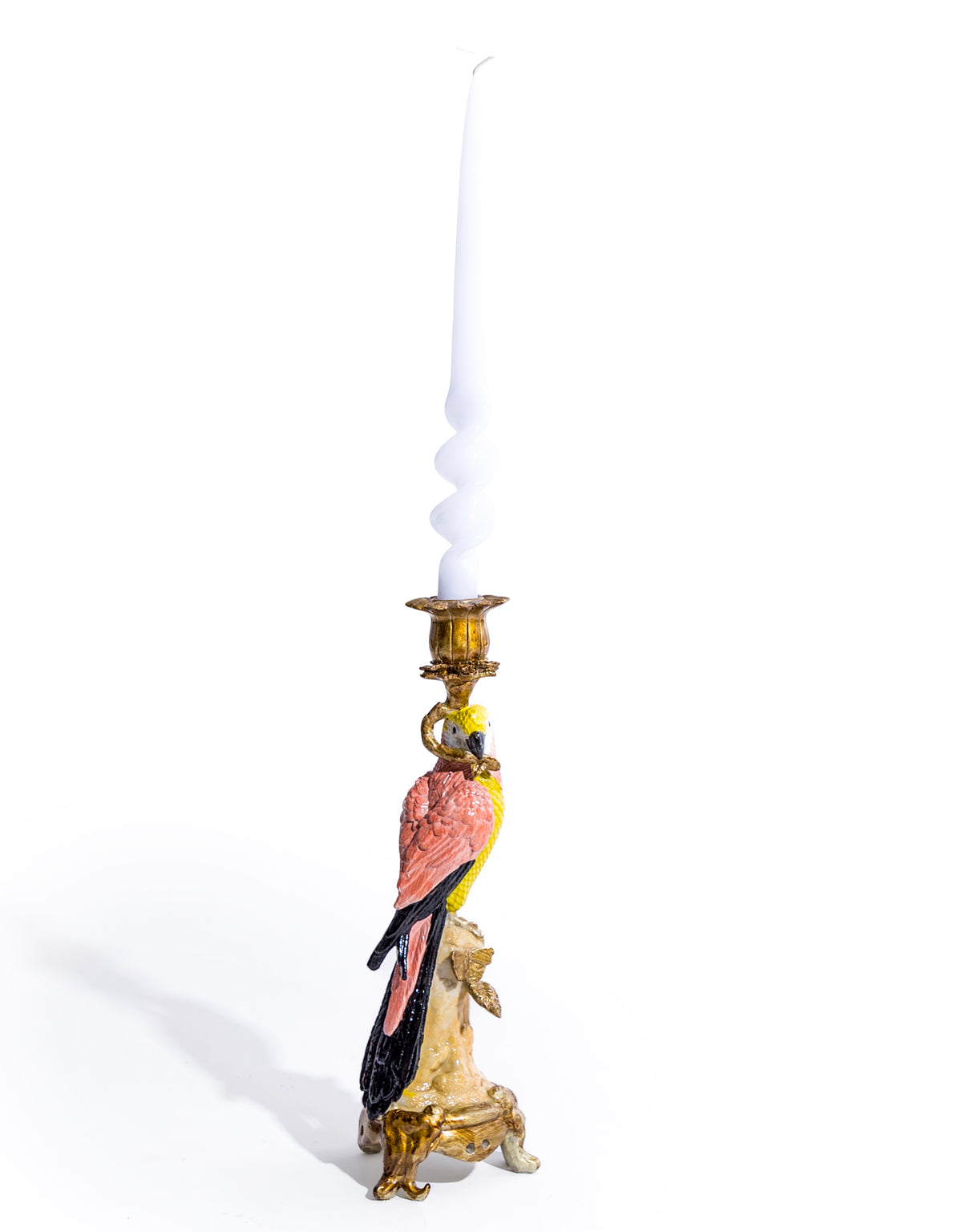 Antiqued Ornate Parrot Candle Holder