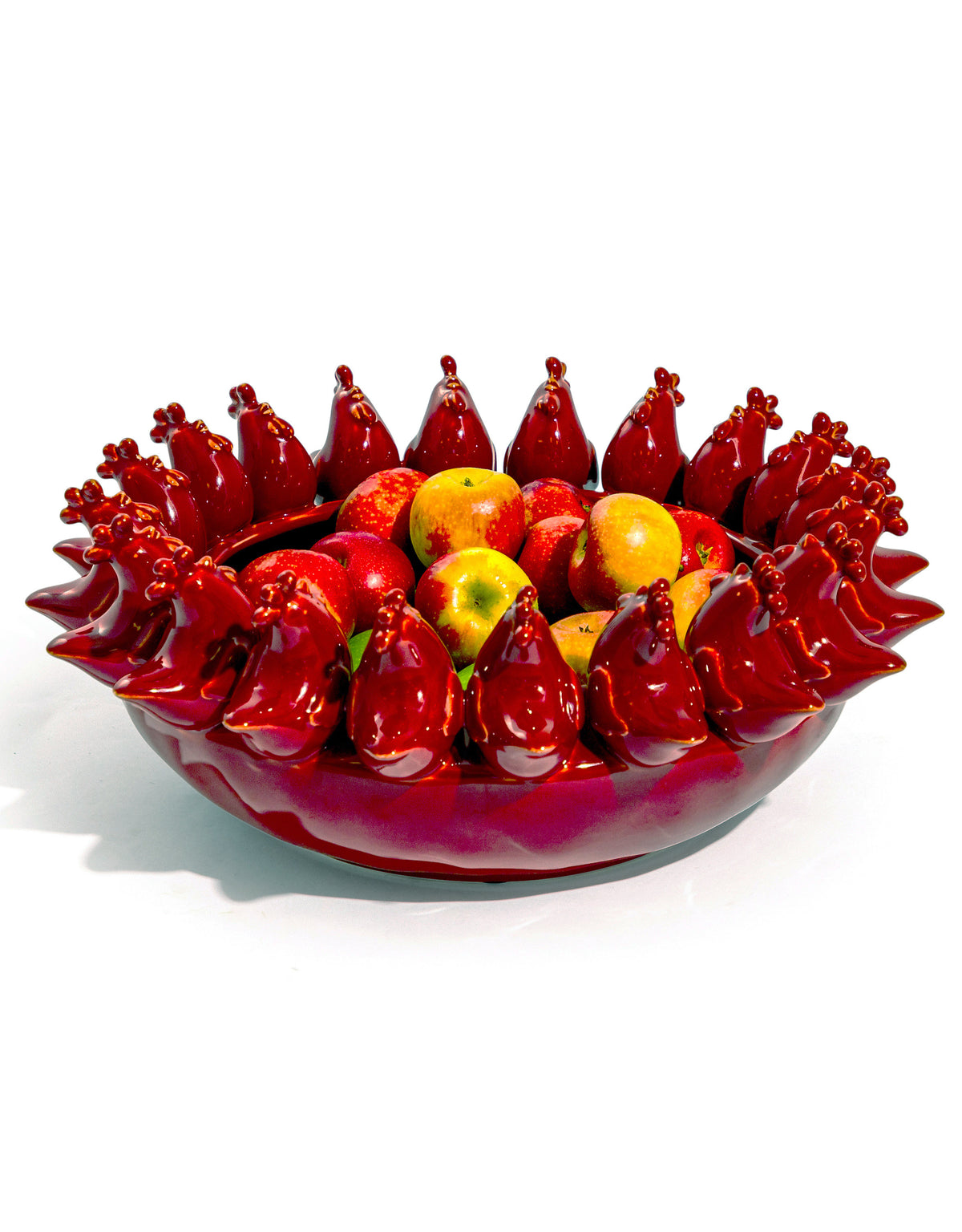 Multi Red Rooster/Chicken Ceramic Bowl