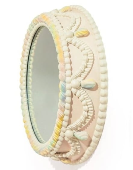 Decorative Piped Iced Cake Wall Mirror / Cake Stand