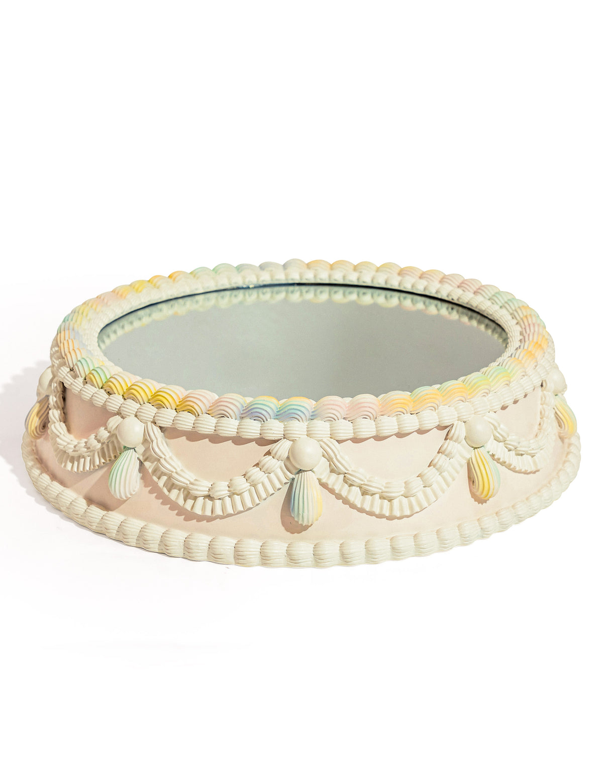 Decorative Piped Iced Cake Wall Mirror / Cake Stand