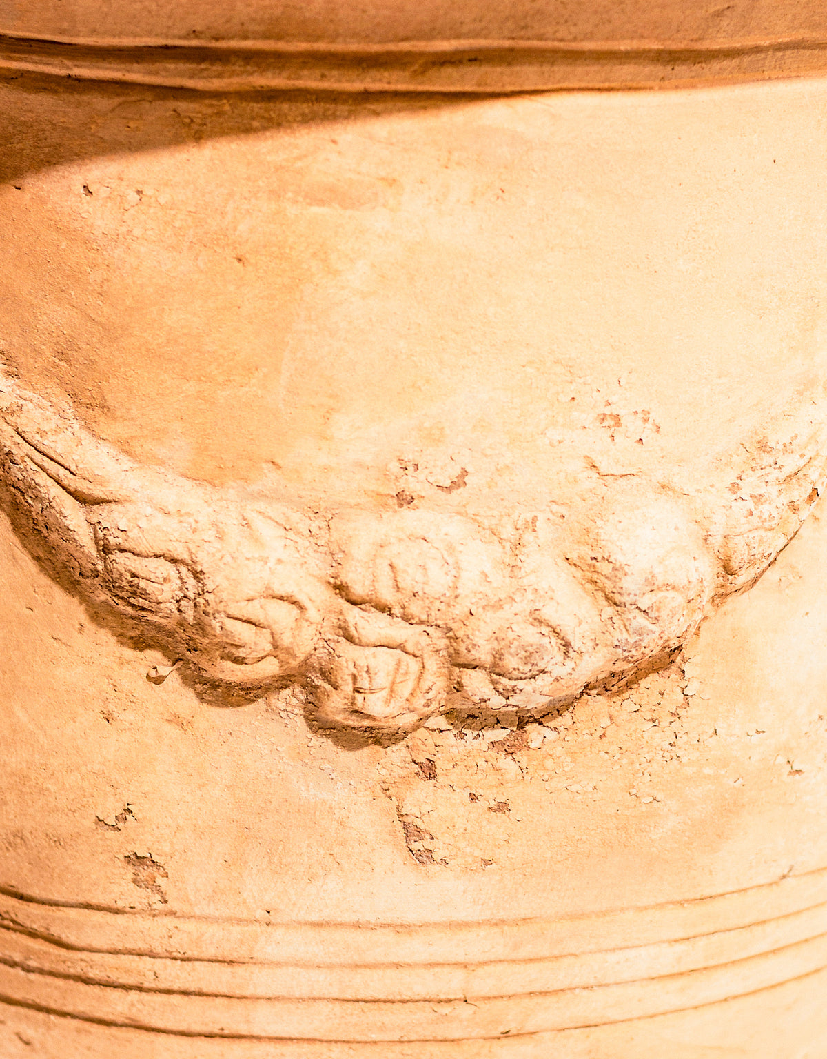 Set of 2 Extra Large Terracotta Garden Planters w/ Ornate Design