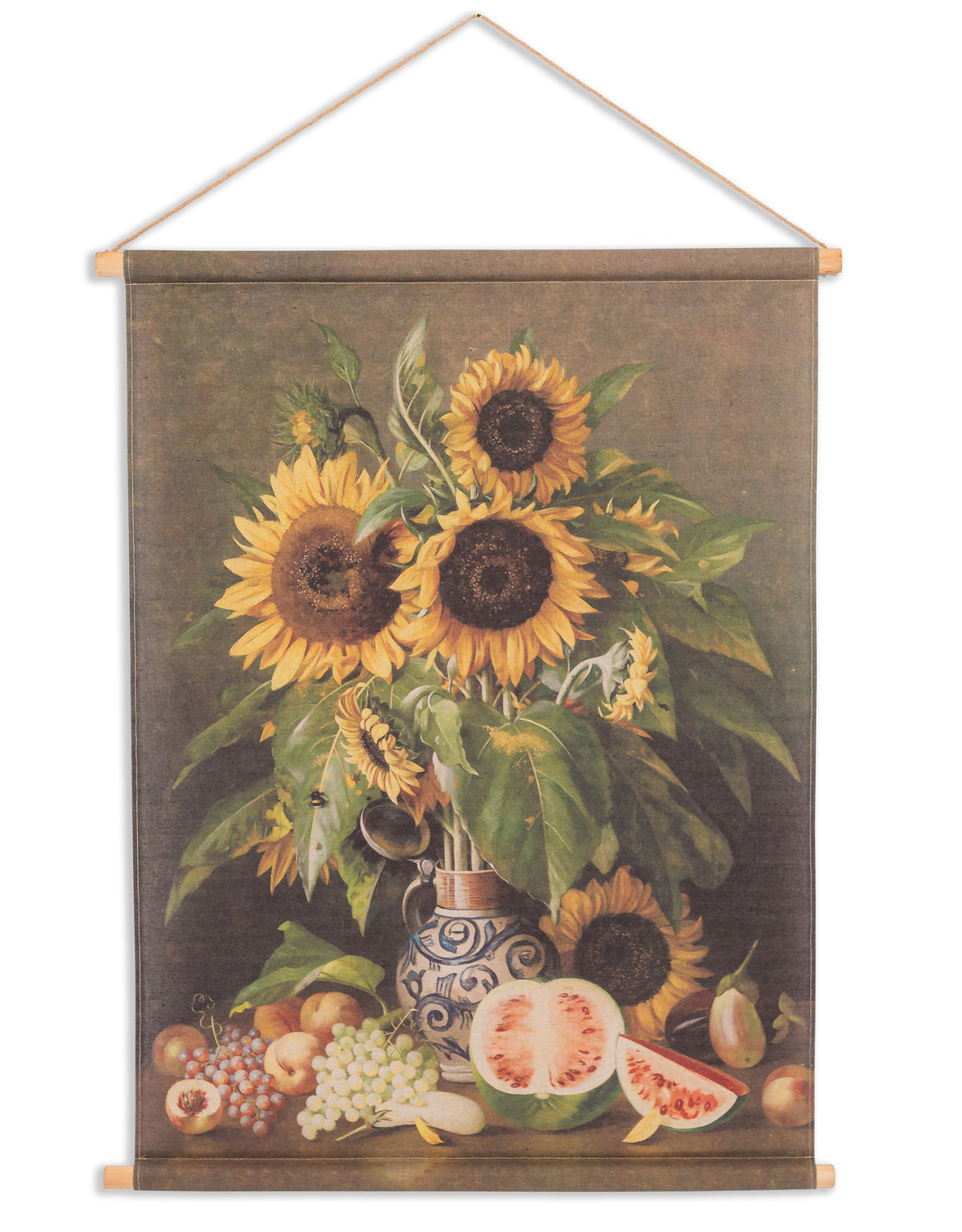 Sunflower Fruit Boho Wall Hanging Canvas Print