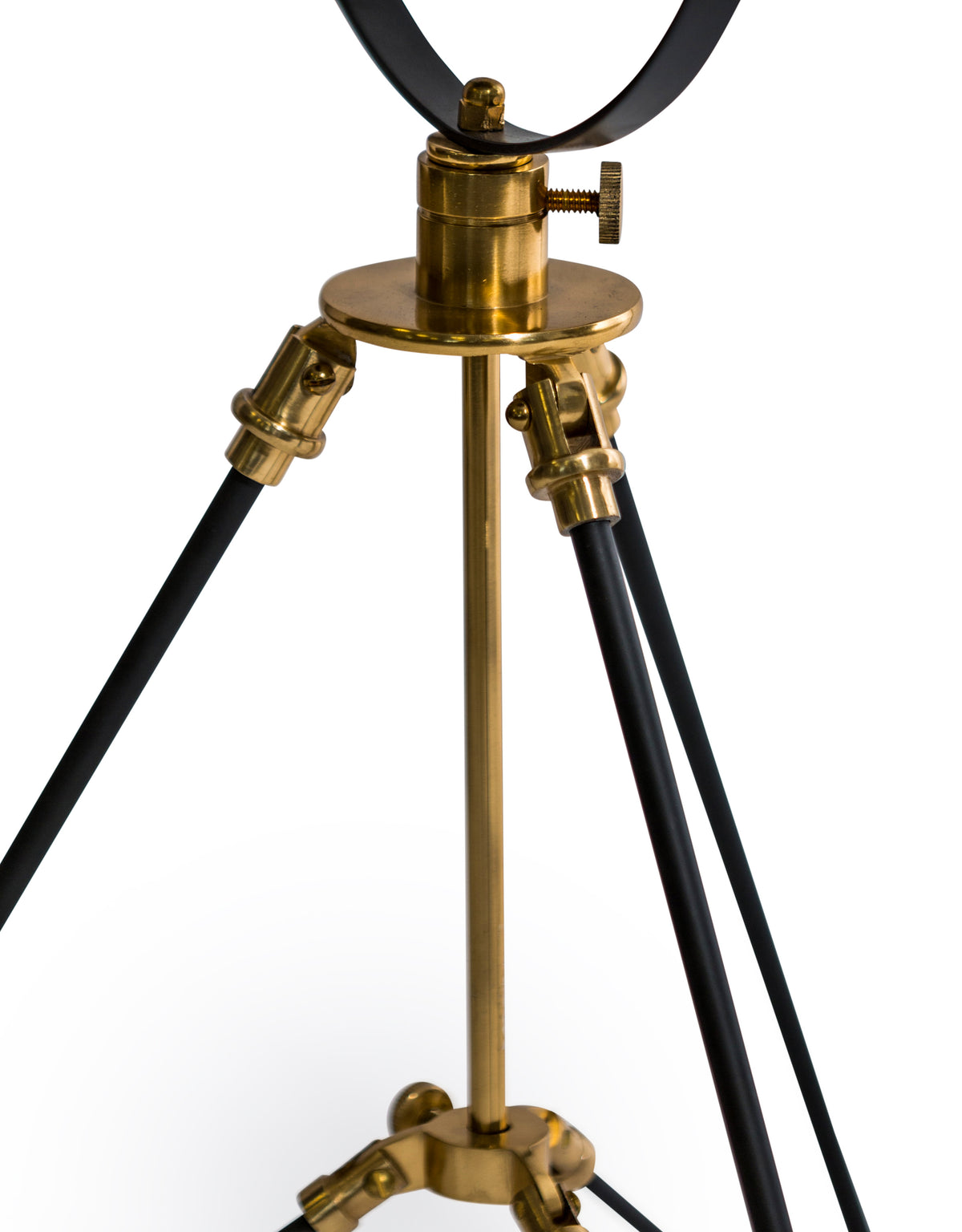 Black and Brass Large Tripod Table Lamp