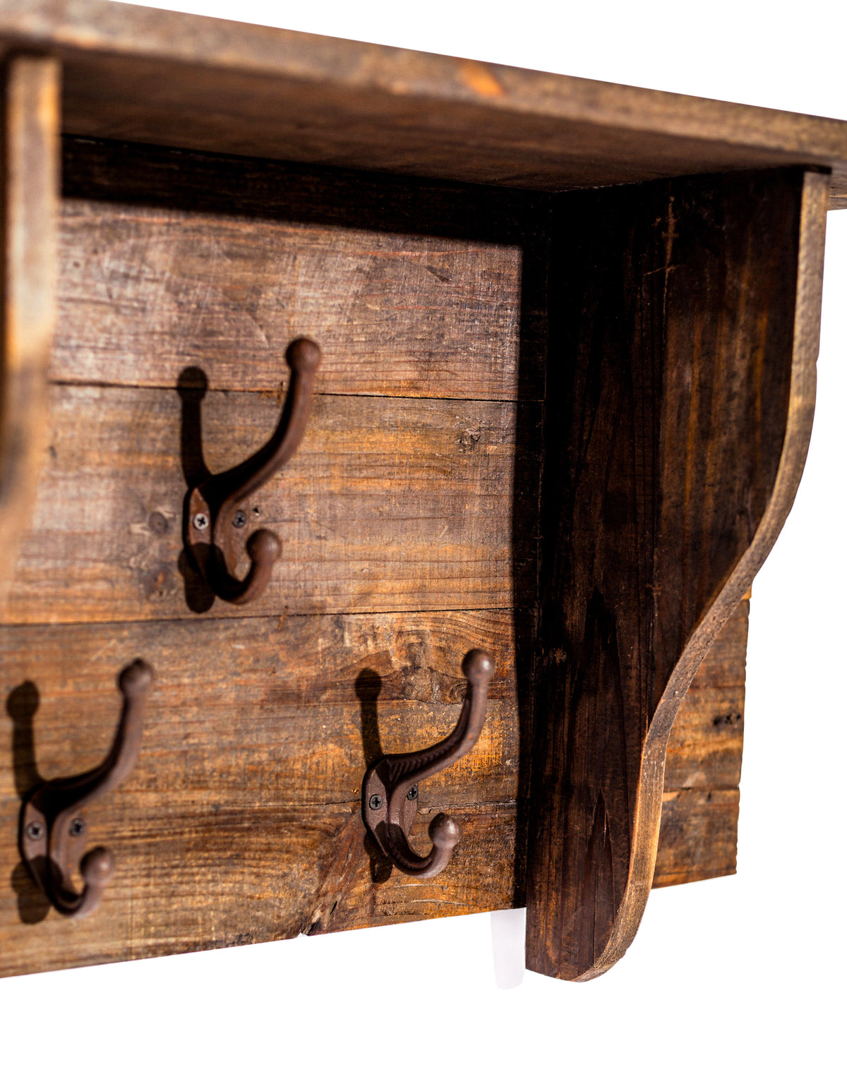 Rustic Wooden "Arundel" Multi Coat Hook Wall Unit