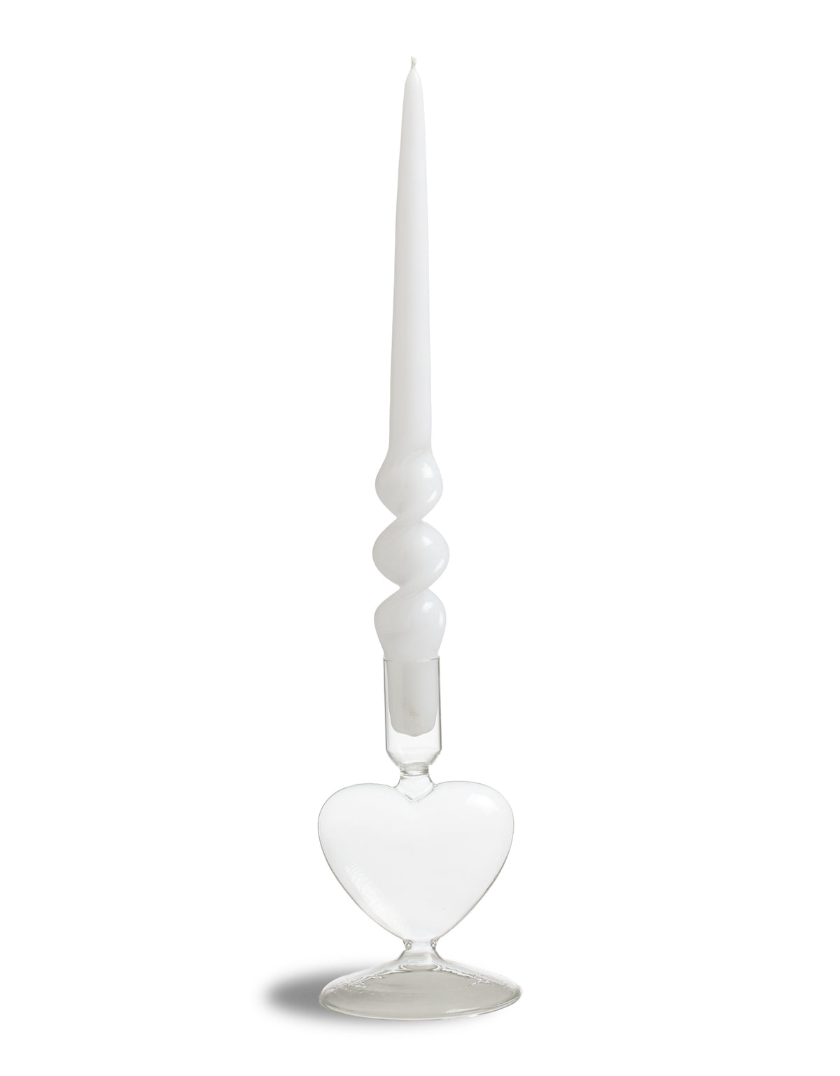 Clear Glass Heart Candle Holder