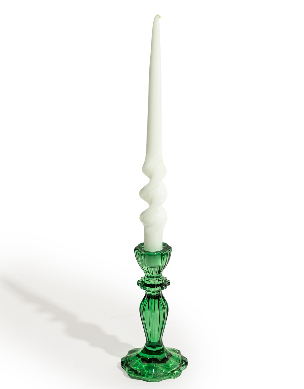 Dark Green Classic Glass Candle Holder