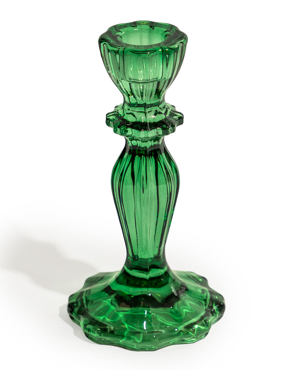 Dark Green Classic Glass Candle Holder