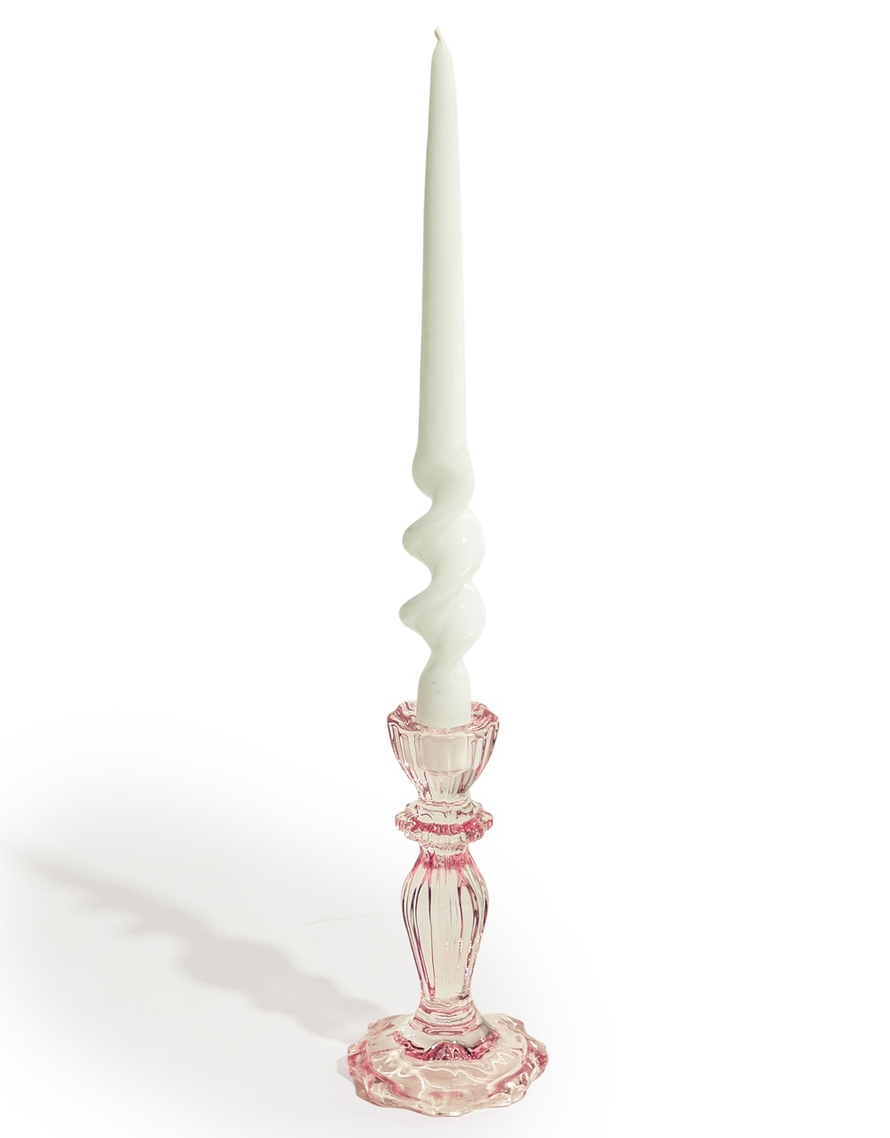 Pink Classic Glass Candle Holder