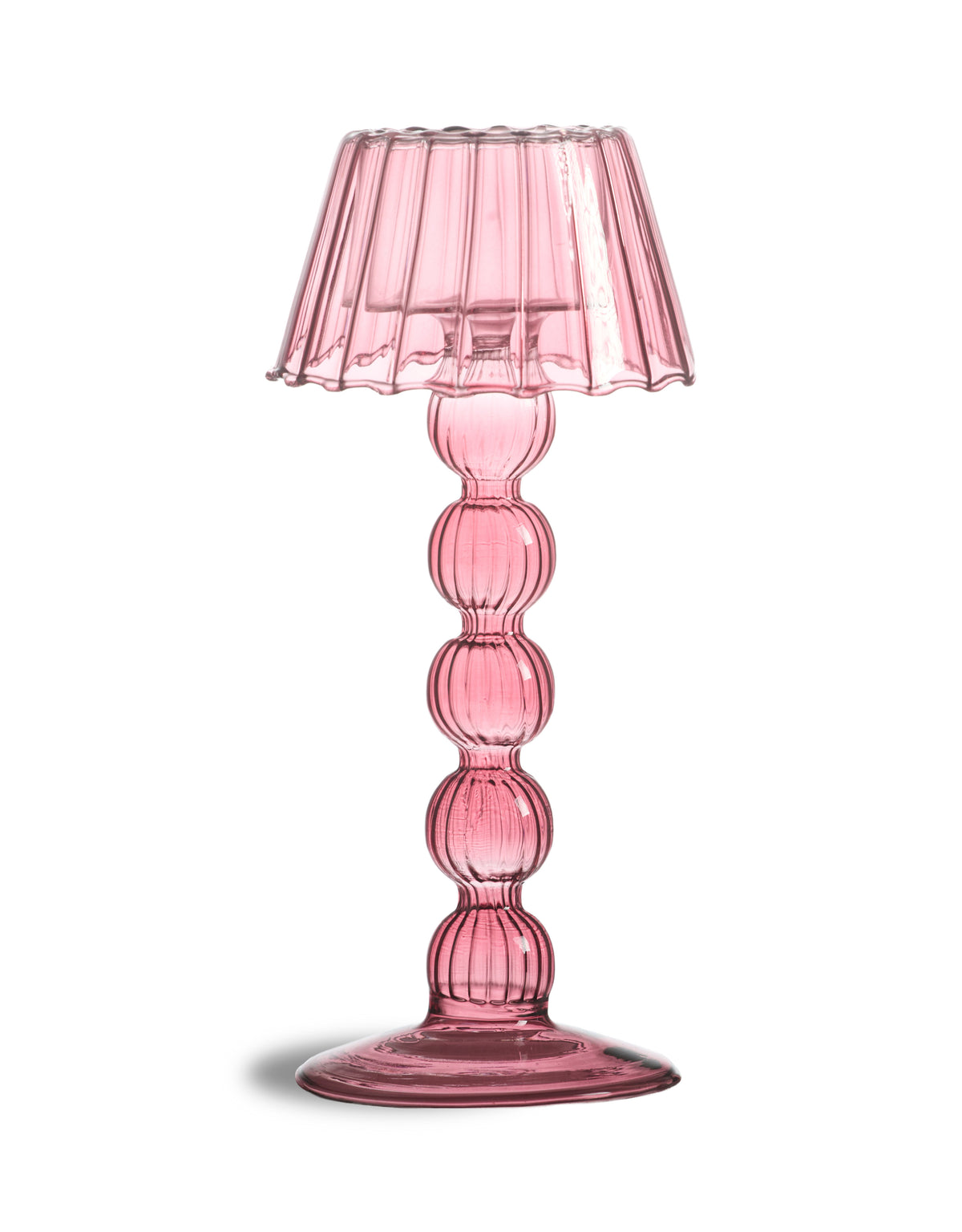 Red/Pink Multi Ball Lamp-Style Glass Tealight Holder