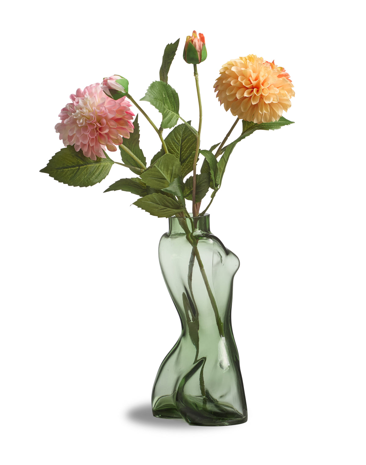 Green Female Body Glass Stem Vase