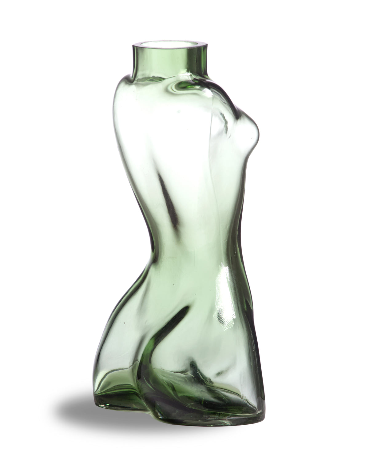 Green Female Body Glass Stem Vase