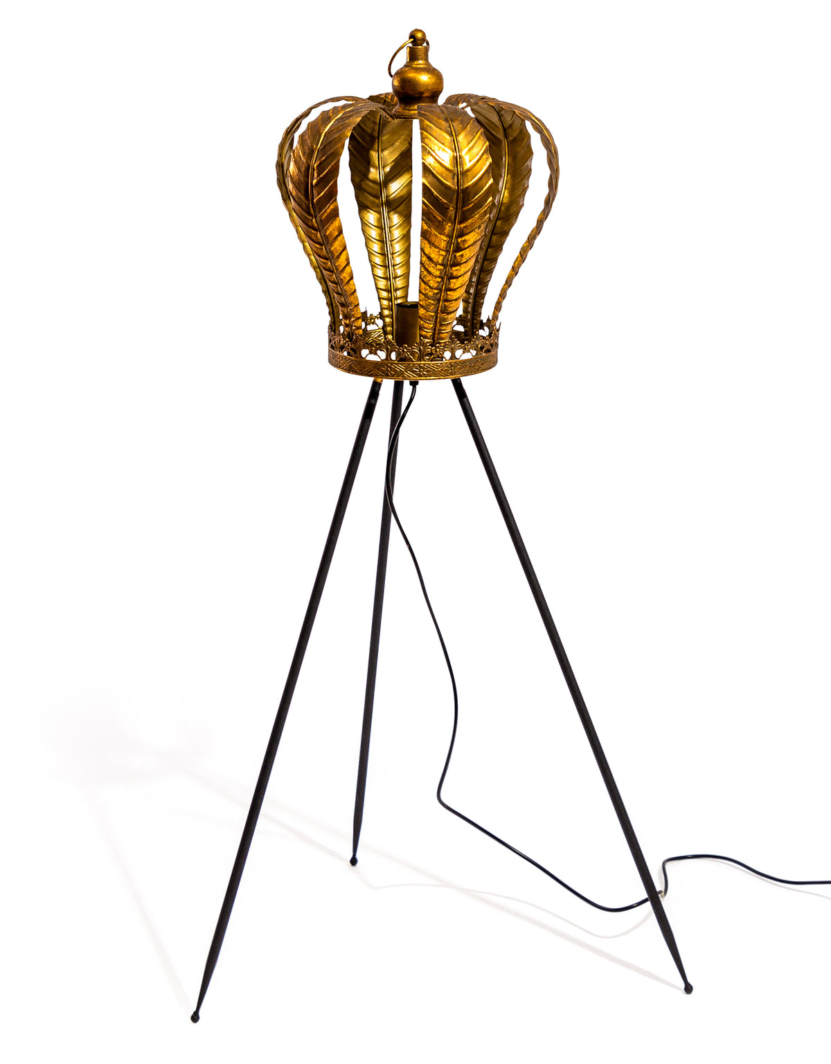 Gold Metal Crown Floor Lamp