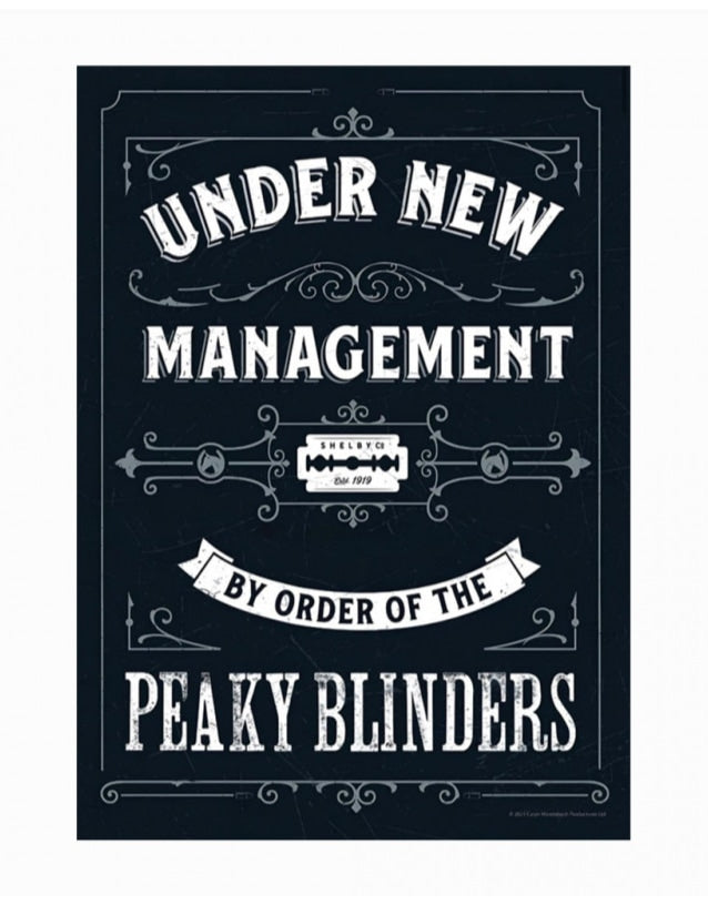 Large Retro Metal "New Management" Wall Sign 50x70cm