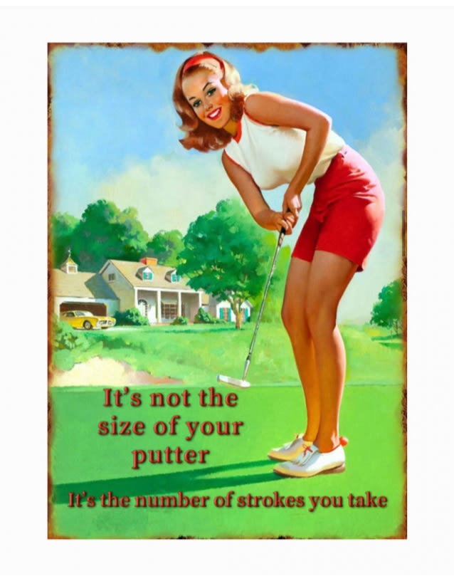 Large Retro Metal Golf Putter Wall Sign 50x70cm