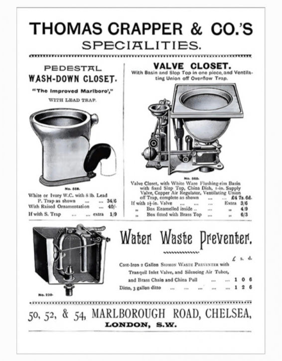 Retro Metal "Thomas Crapper" Wall Sign 30x40cm