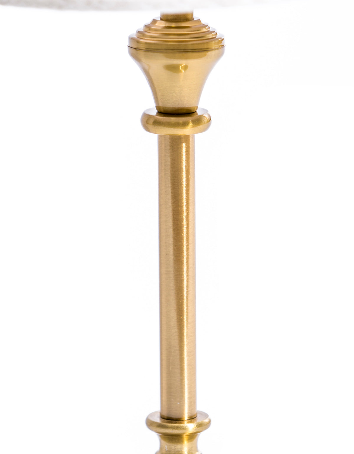 Classic Brass Rechargeable Table Lamp w/ Cylinder Oatmeal Shade