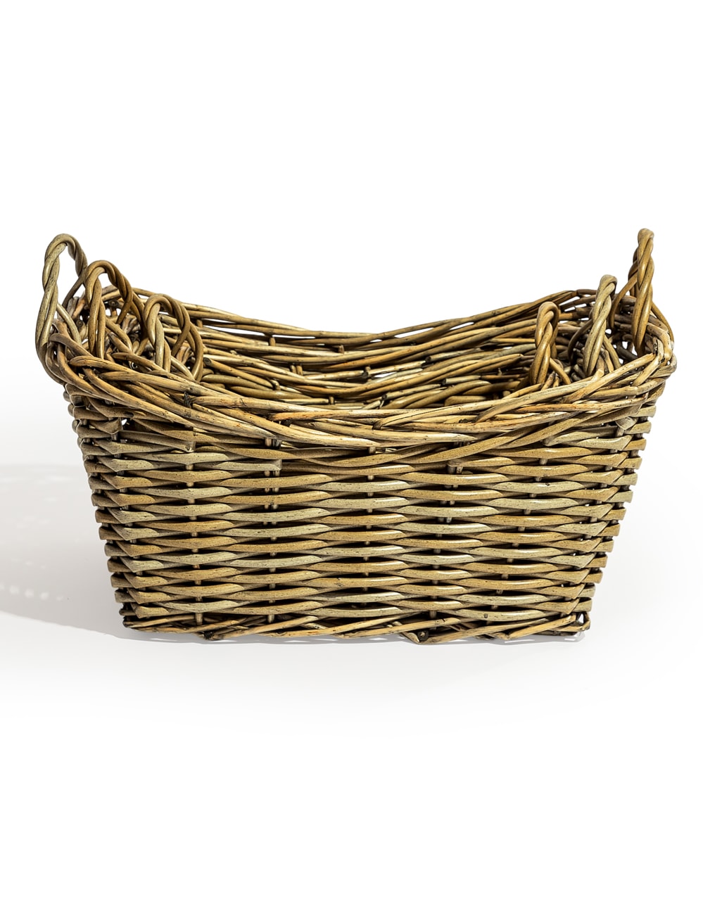 Set of 3 Rustic Woven Storage Baskets