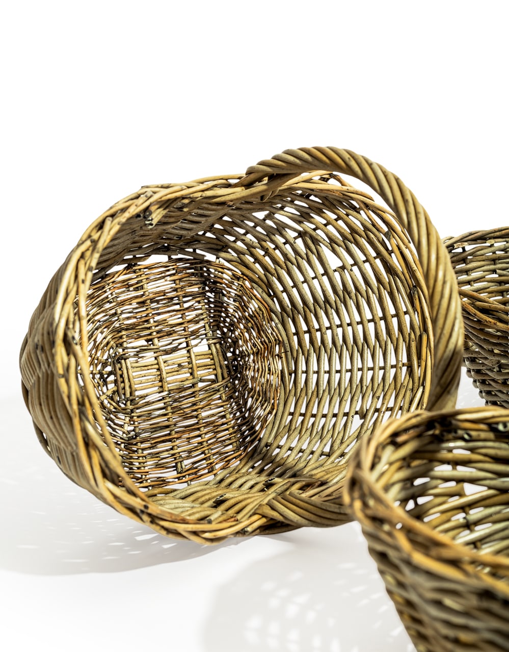 Set of 3 Rustic Woven "Picker" Baskets