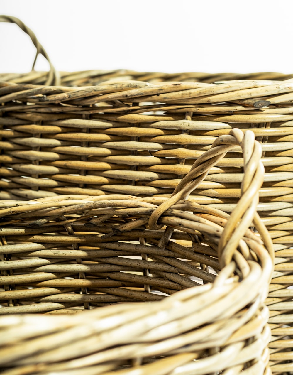 Large Set of 3 Rustic Woven Laundry / Log Baskets
