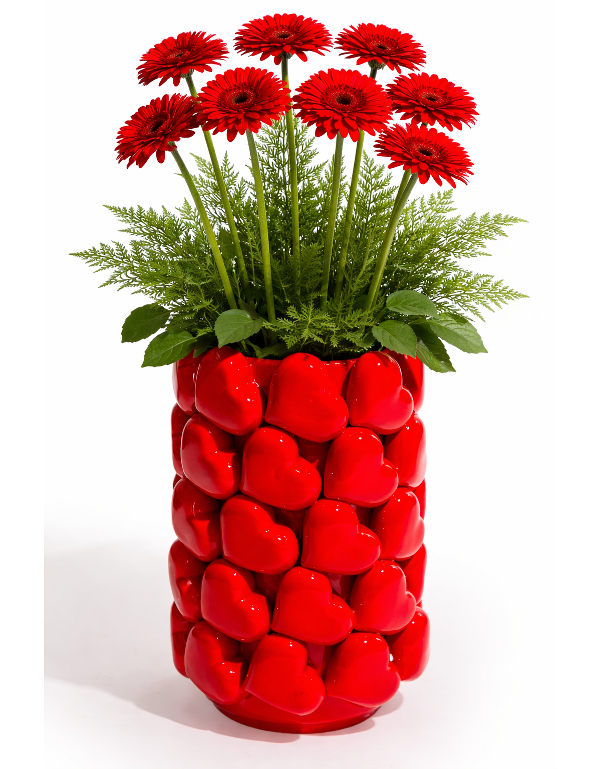 Large Multi Heart Ceramic Vase