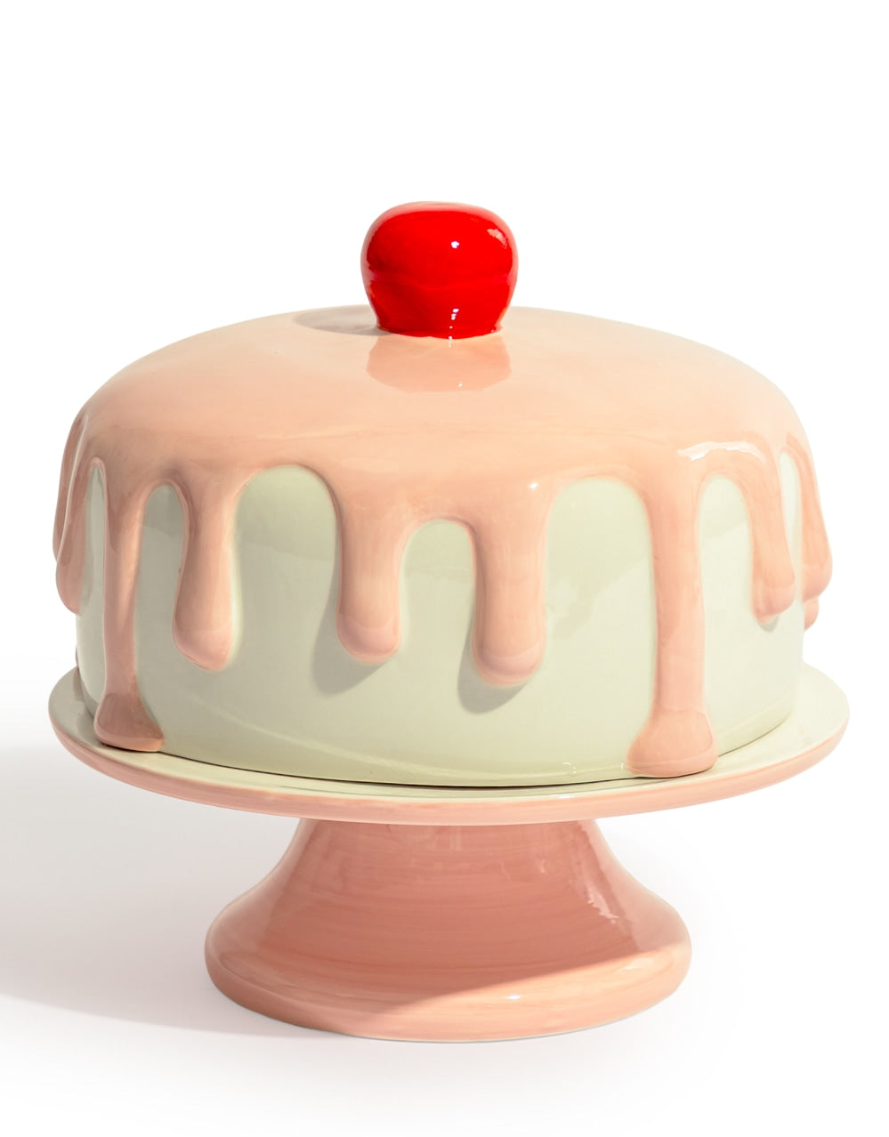 Pink & White Ceramic Iced Cake Stand