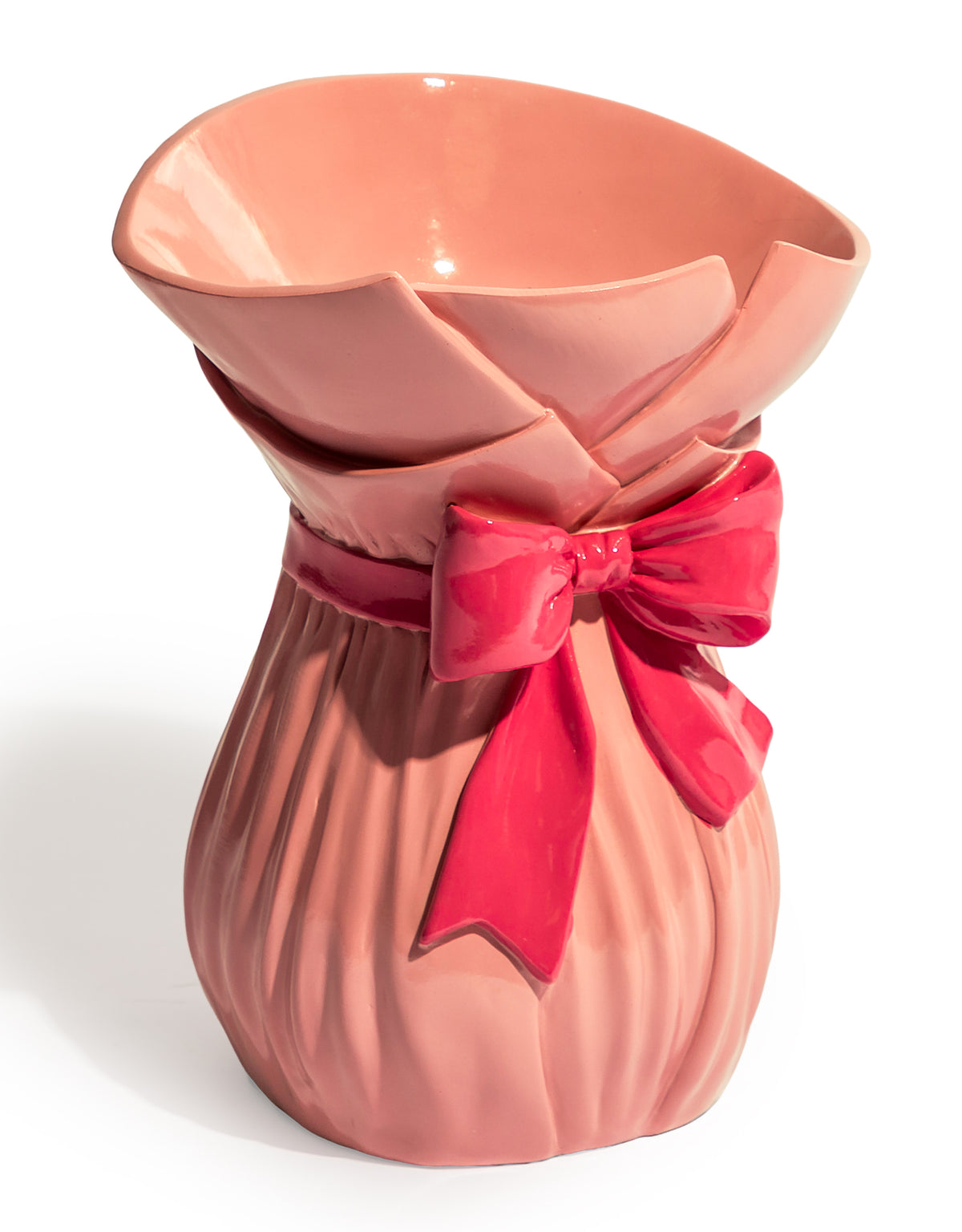 Large Bow-Tied Bouquet Vase