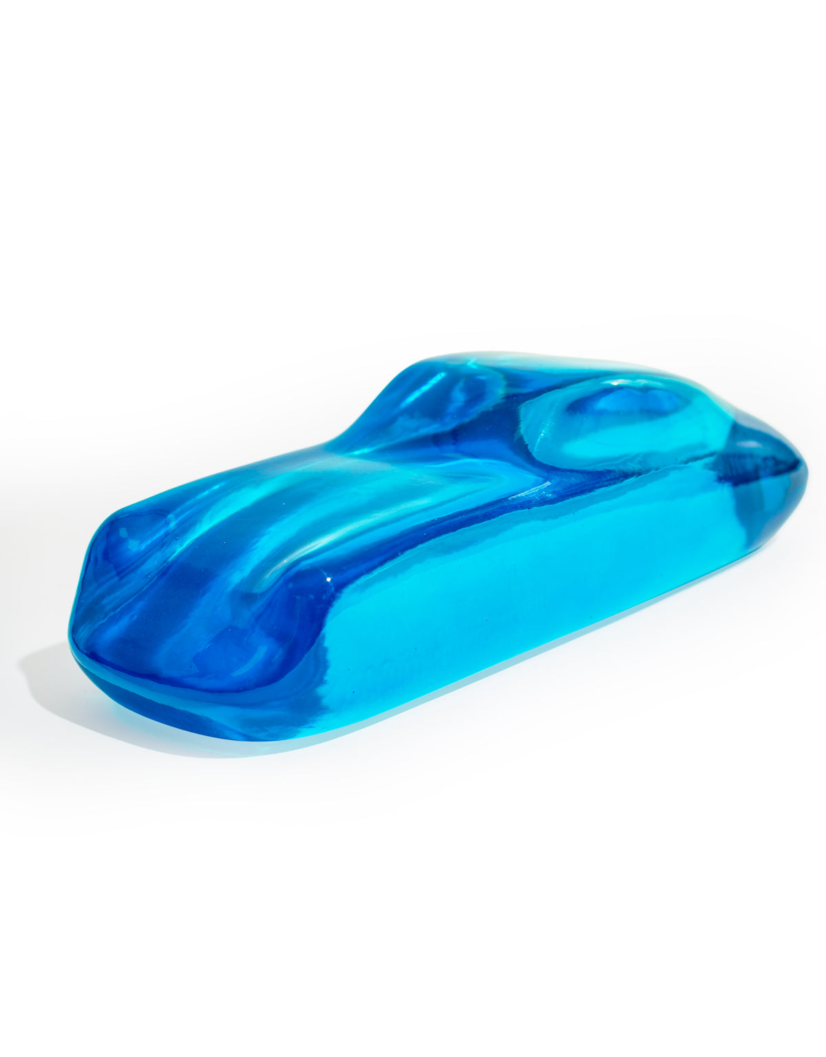 Large Translucent Blue Sports Car Ornament / Paperweight