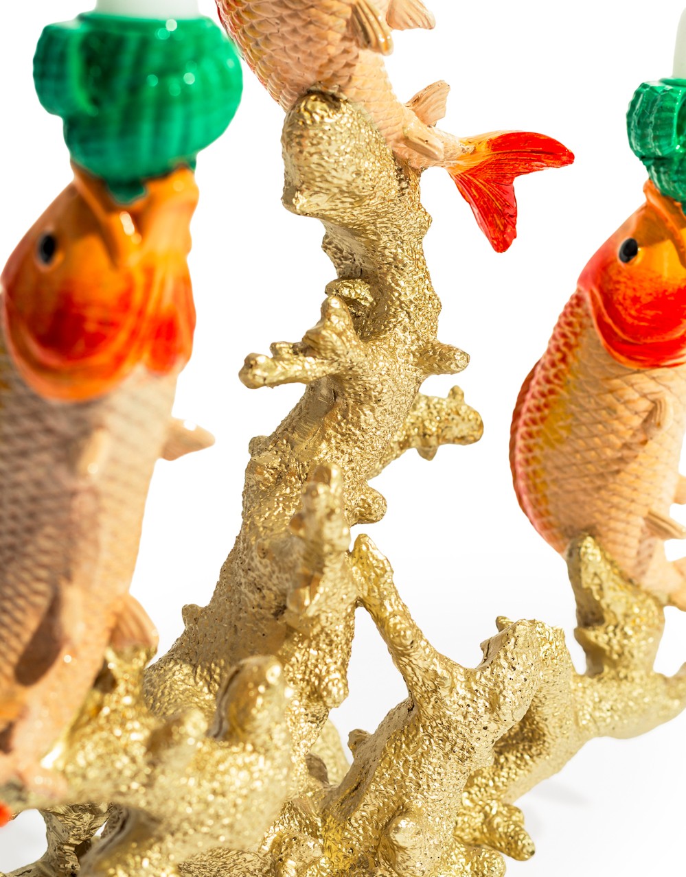 Large 3 Fish on Coral Candle Holder