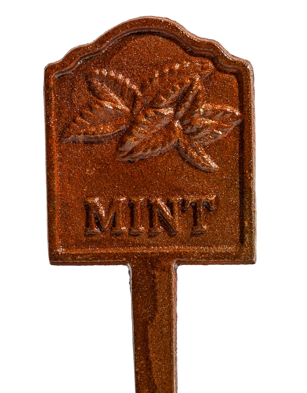 Rusted 'Mint' Cast Iron Herb Garden Planter Sign