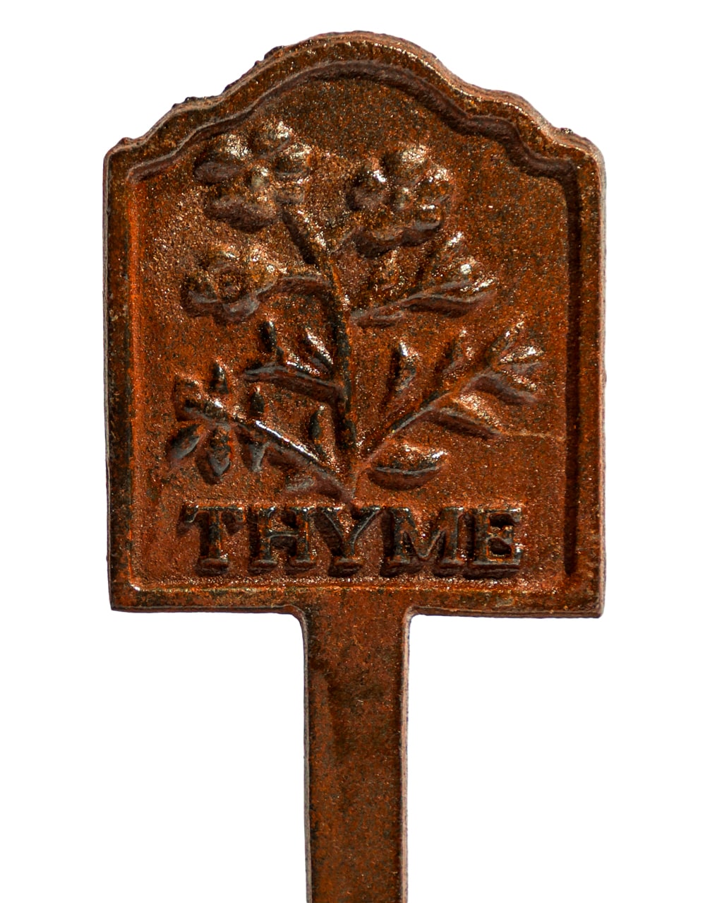 Rusted 'Thyme' Cast Iron Herb Garden Planter Sign