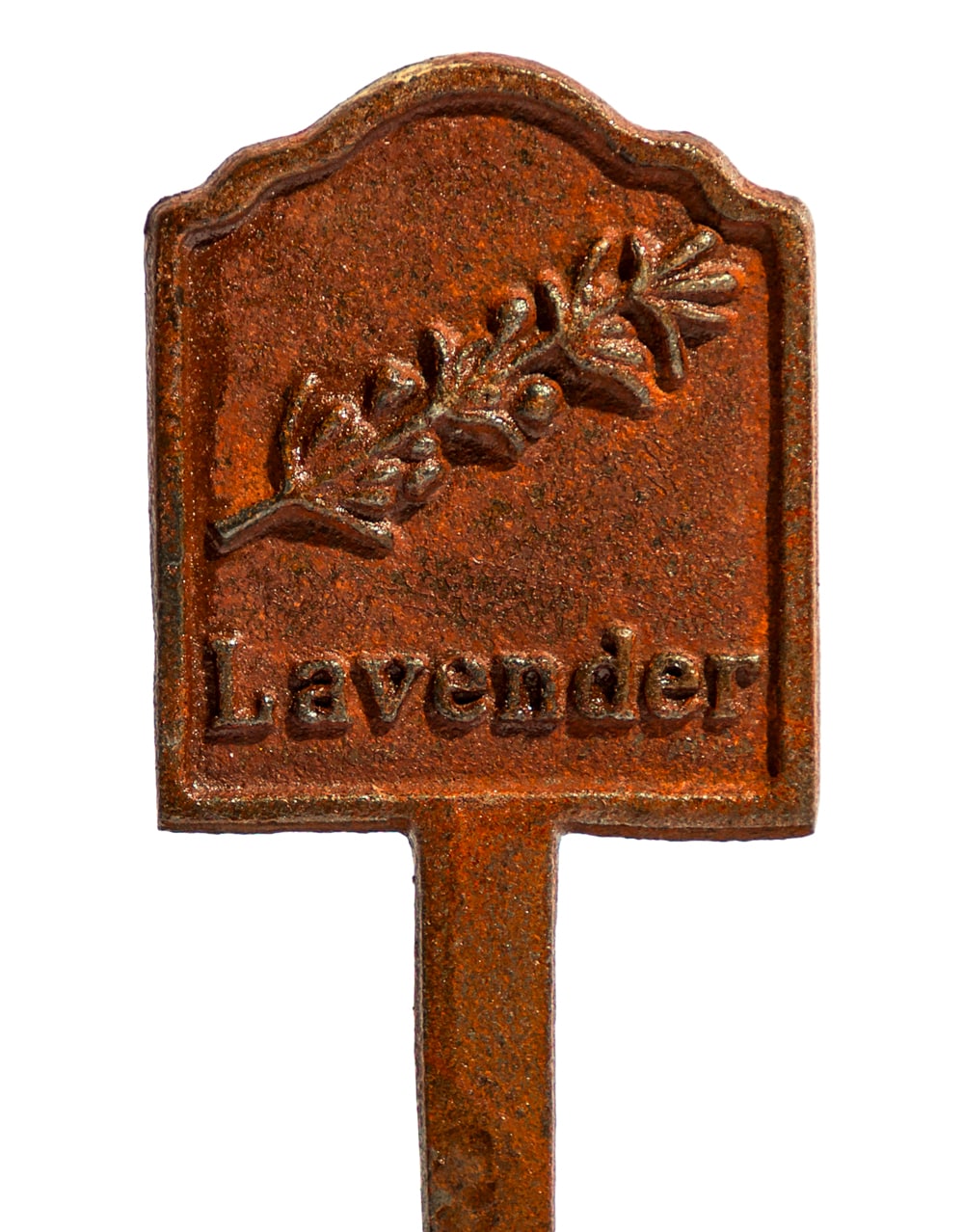 Rusted 'Lavender' Cast Iron Herb Garden Planter Sign