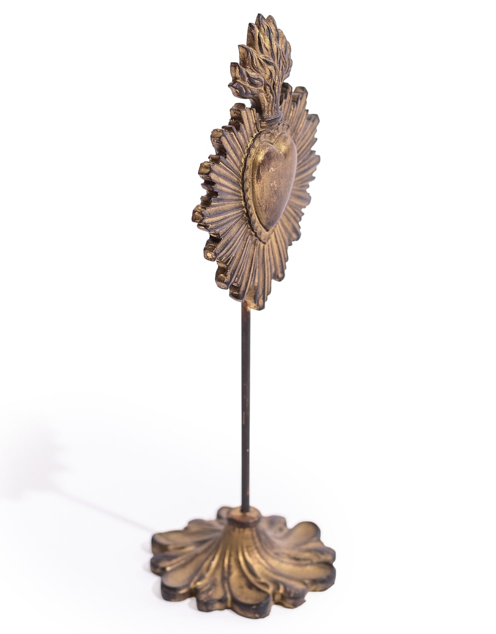 Antique Gold "Sacred Heart" Ornament on Stand