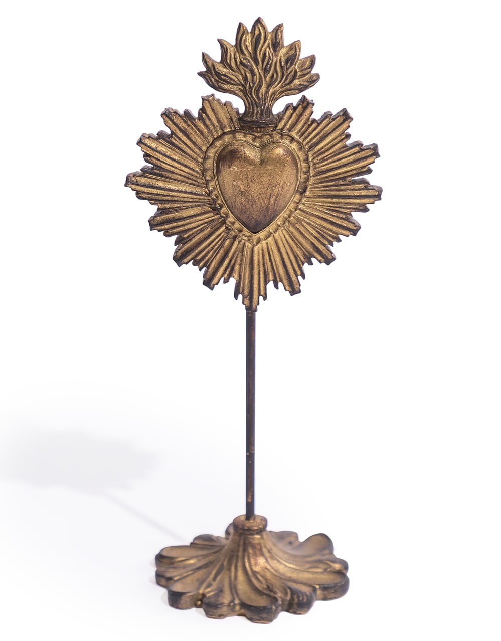Antique Gold "Sacred Heart" Ornament on Stand