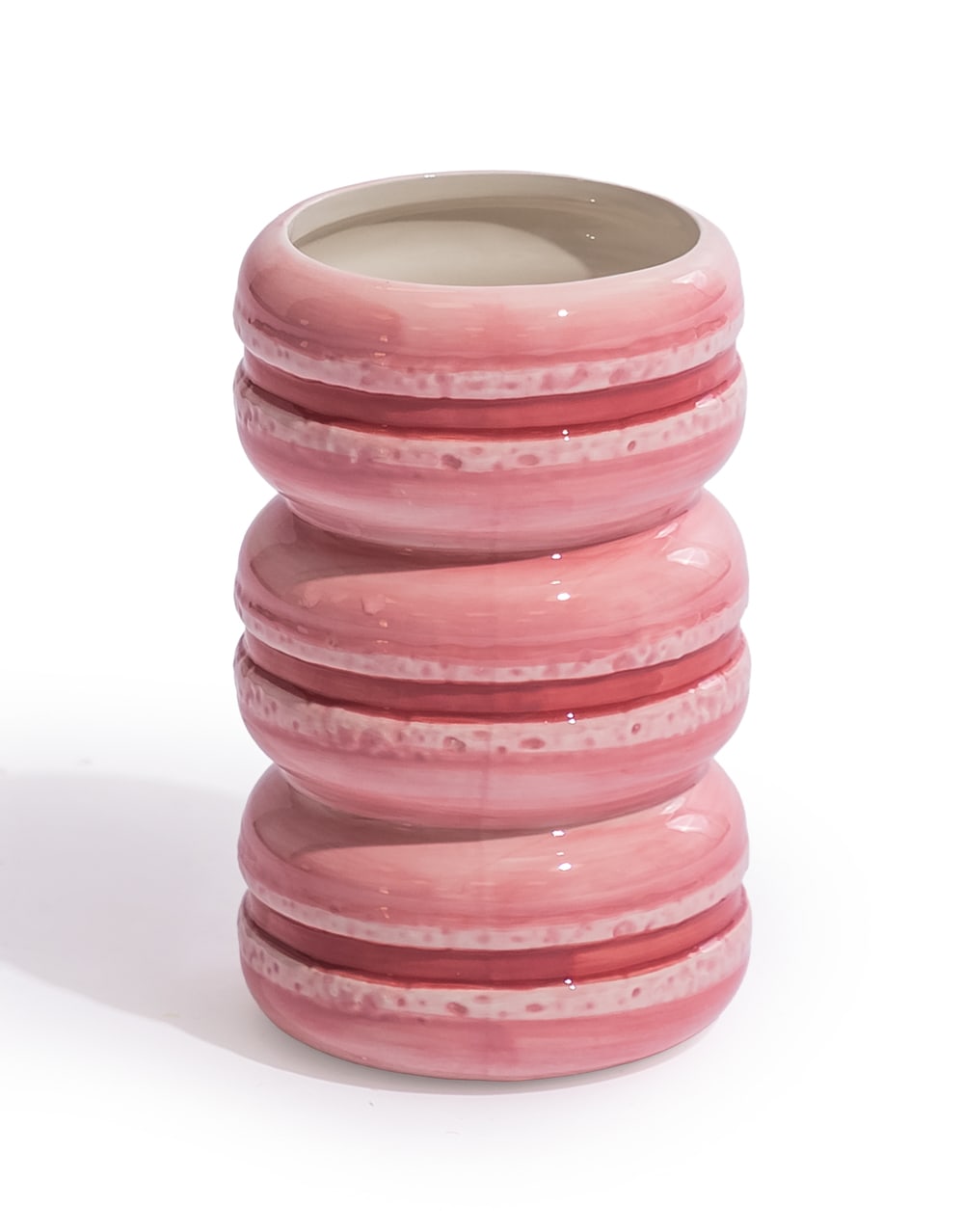Pink Macaroon Stack Ceramic Stem Vase
