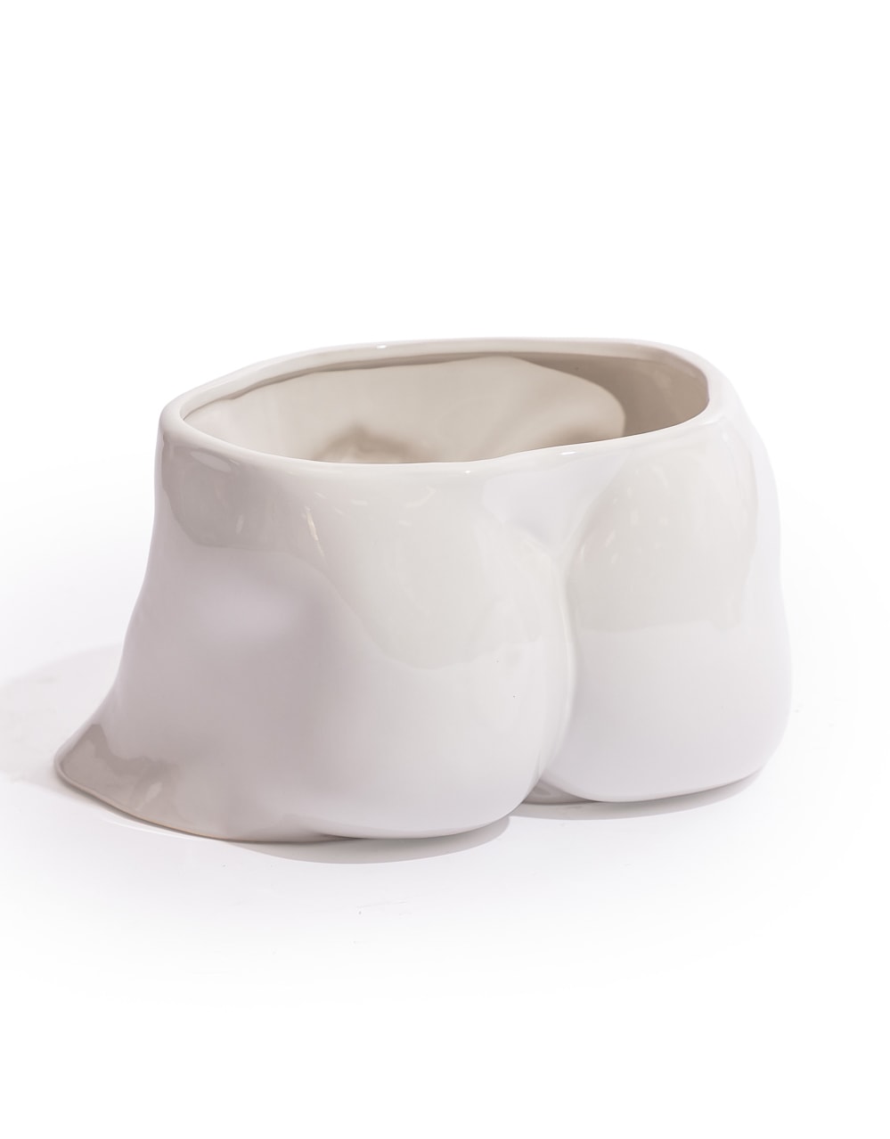 Large White Ceramic "Roman Privates" Vase