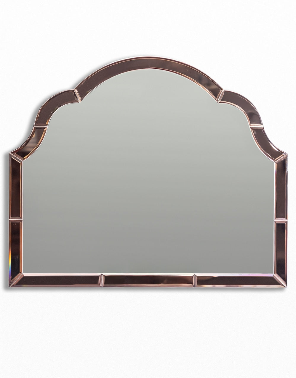 Overmantle Pink "Venus" Glass-Framed Wall Mirror